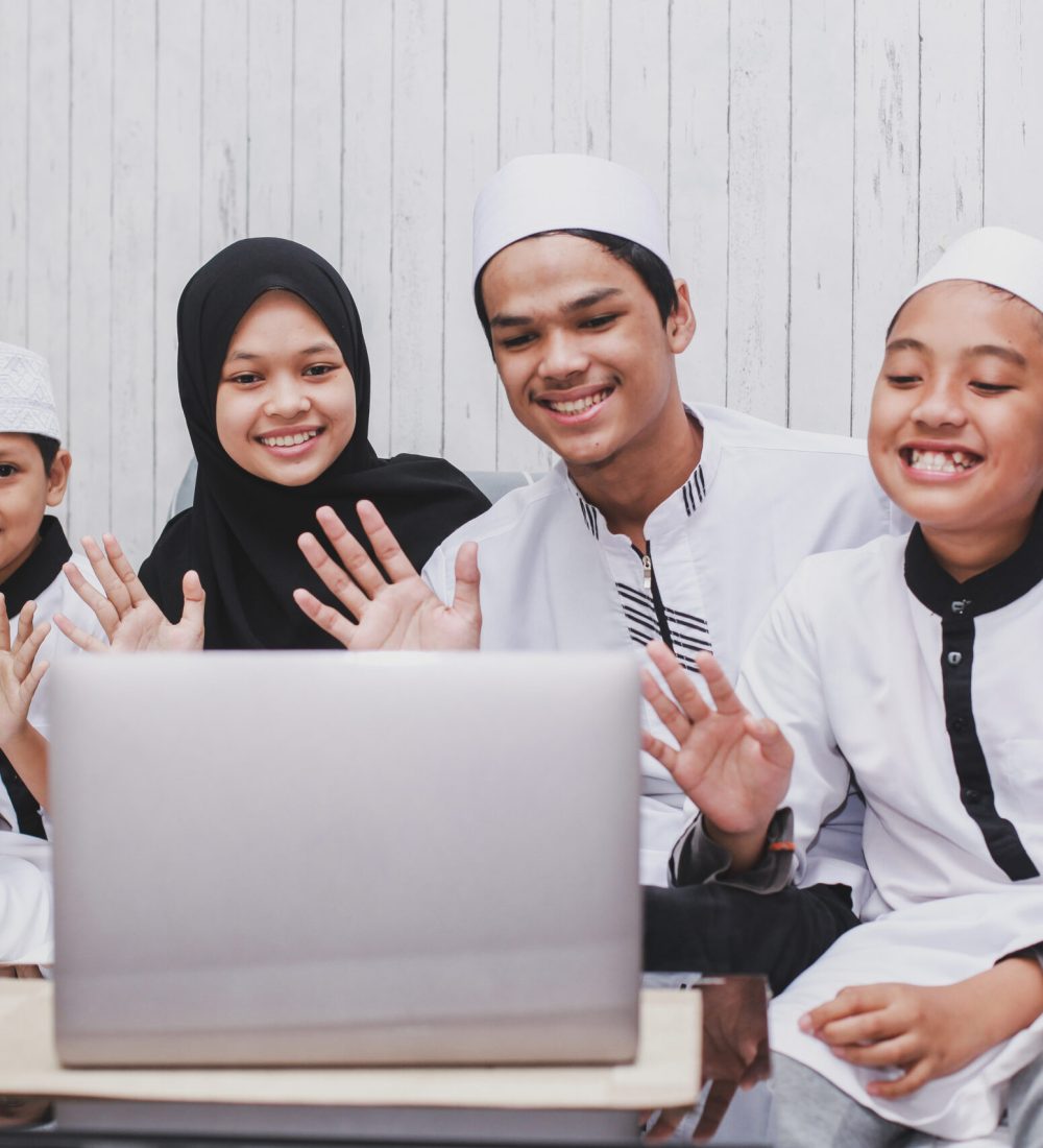 Students learning quran online